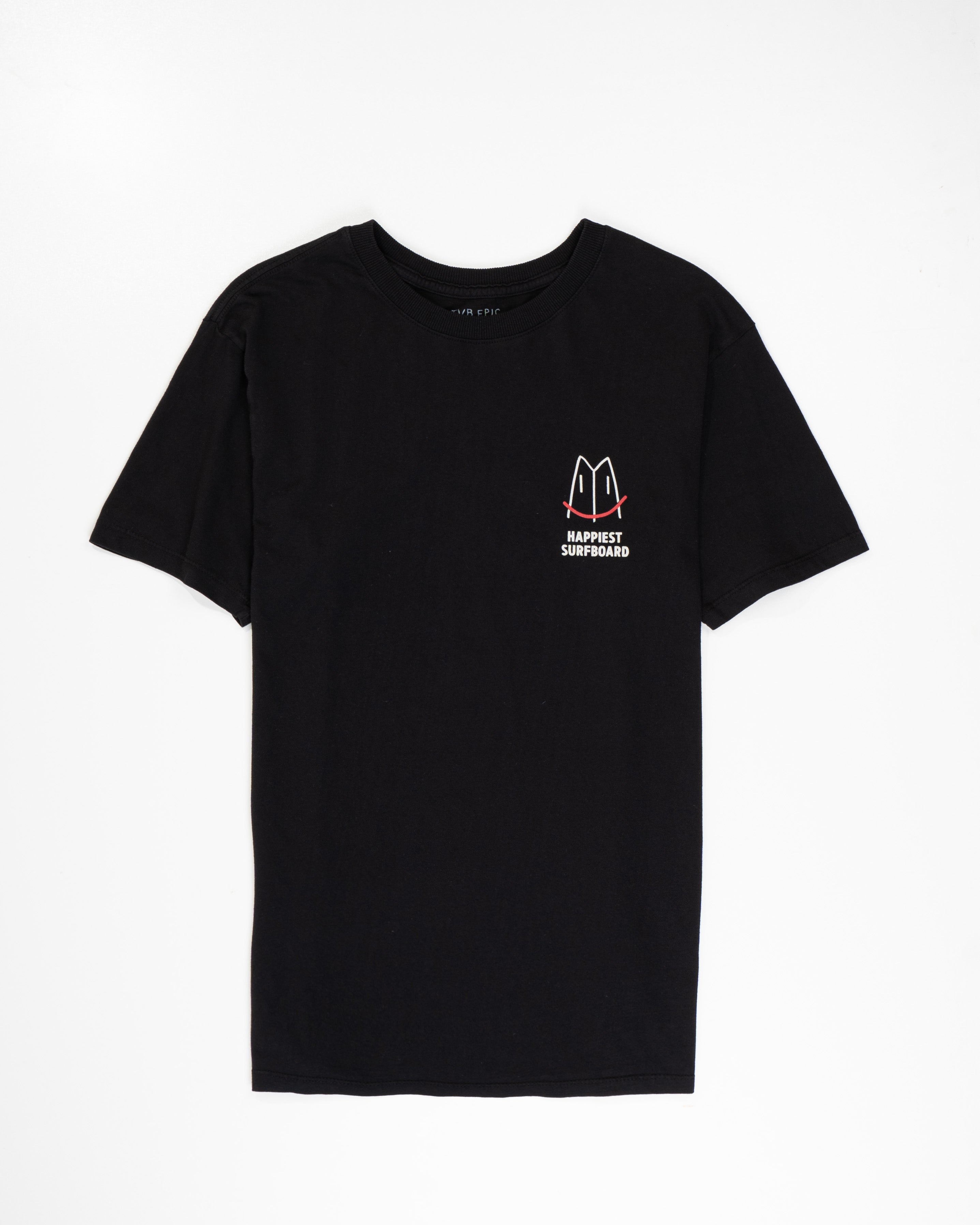 T-Shirt Happy Surf Board Preta