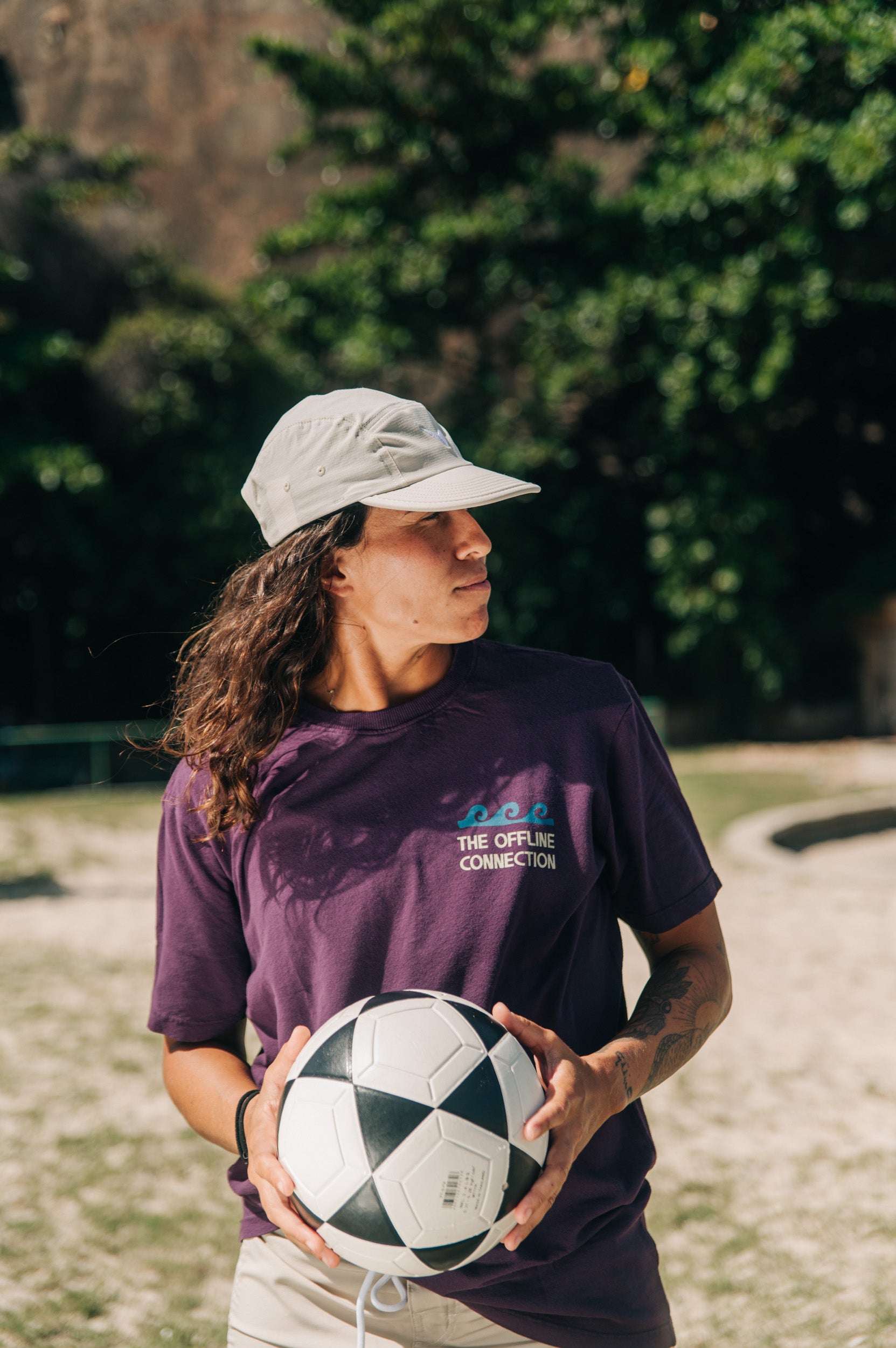 T-shirt Offline Connection Crepe Roxo