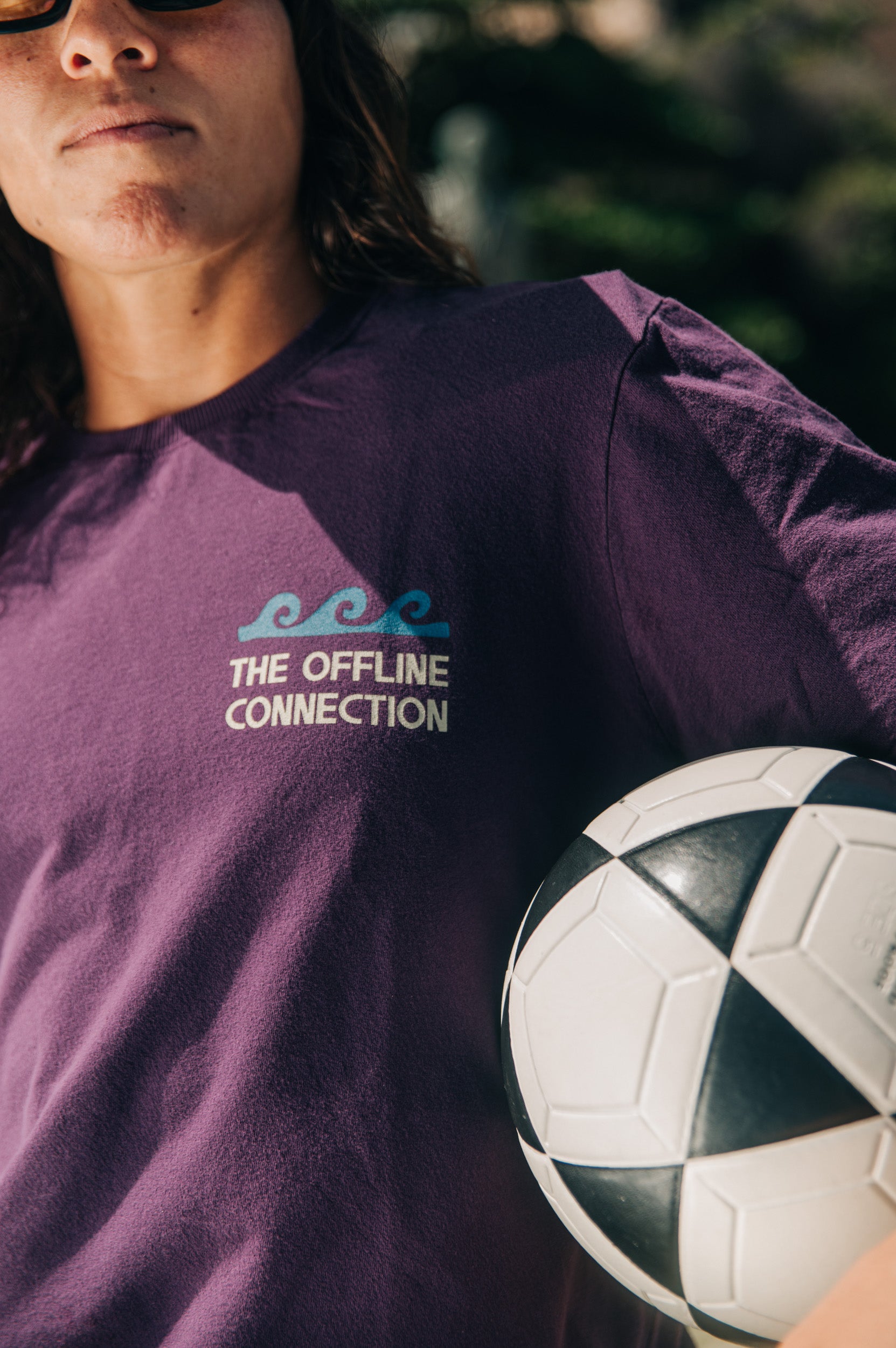 T-shirt Offline Connection Crepe Roxo