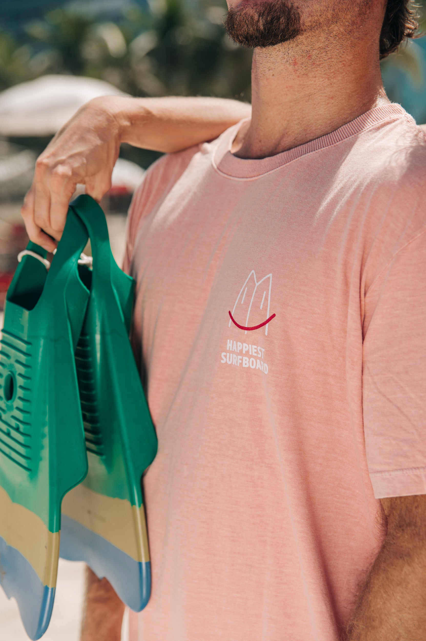 T-Shirt Happy Surf Board Rosa