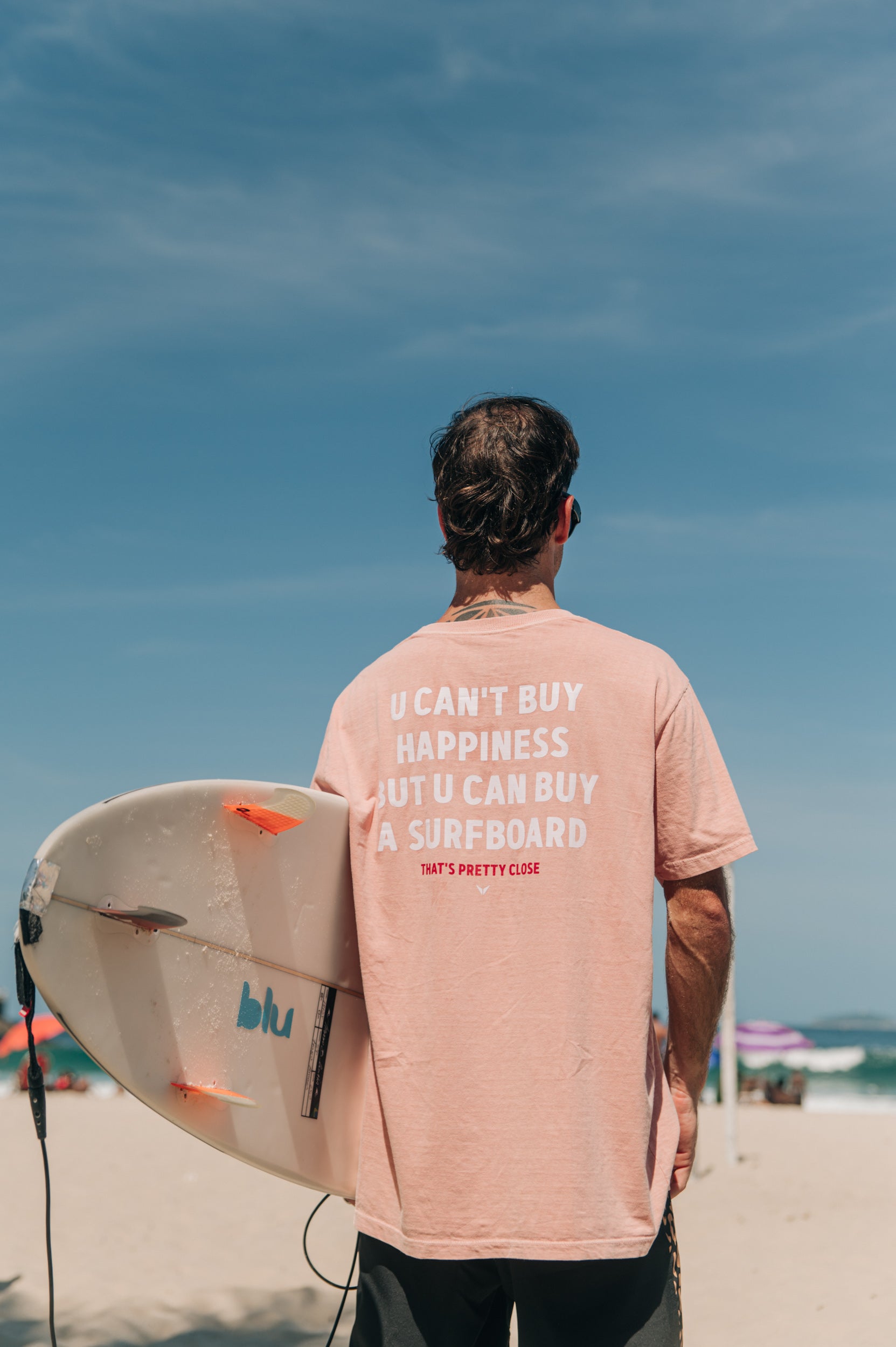 T-Shirt Happy Surf Board Rosa