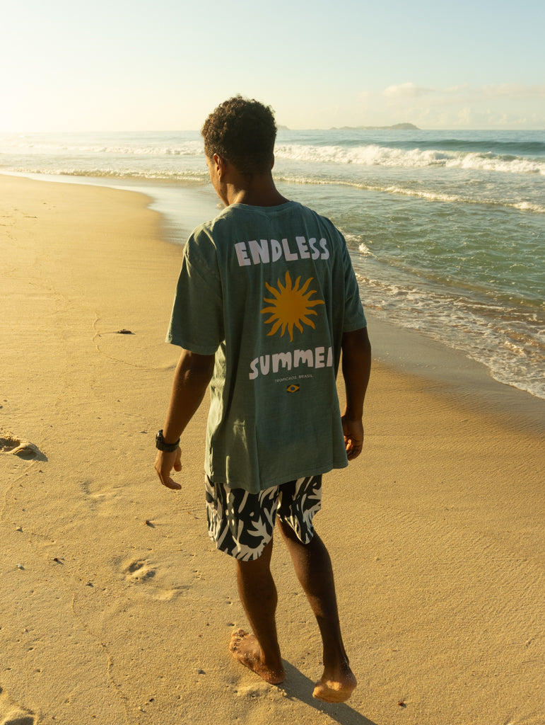T-Shirt Tropicaos Azul Stone
